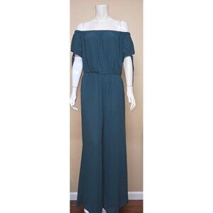 Gianni Bini Lillian Green Off Shoulder Jumpsuit Size Small NEW Retail $119